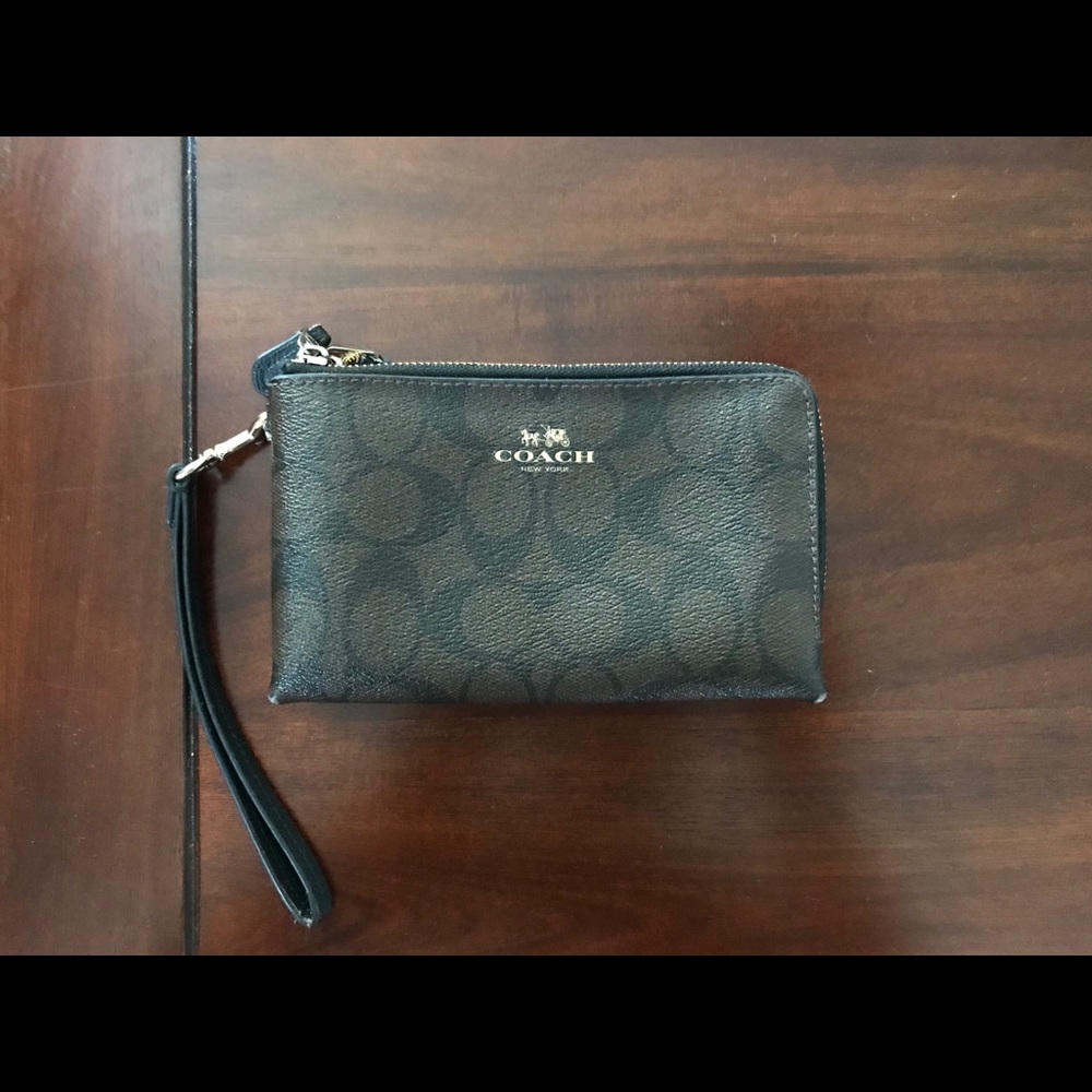 Coach double zip wallet